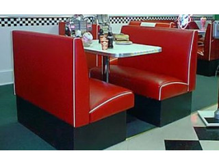 Find real metal banding with a chrome column base with a dining booth for home