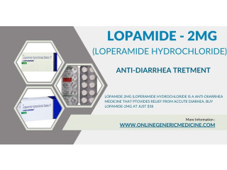 Buy Lopamide (loperamide hydrocholide)- An anti diarrhea treatment | Now available at $58