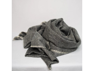 Elegant Grey & Cream Cashmere Scarf