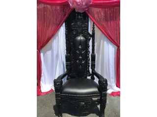 Find aristocratic throne chairs for rent in Long Island with durable vinyl